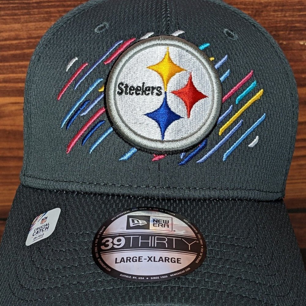 Pittsburgh Steelers Crucial Catch SU2C New Era 39Thirty Fitted Hat Large-XLarge